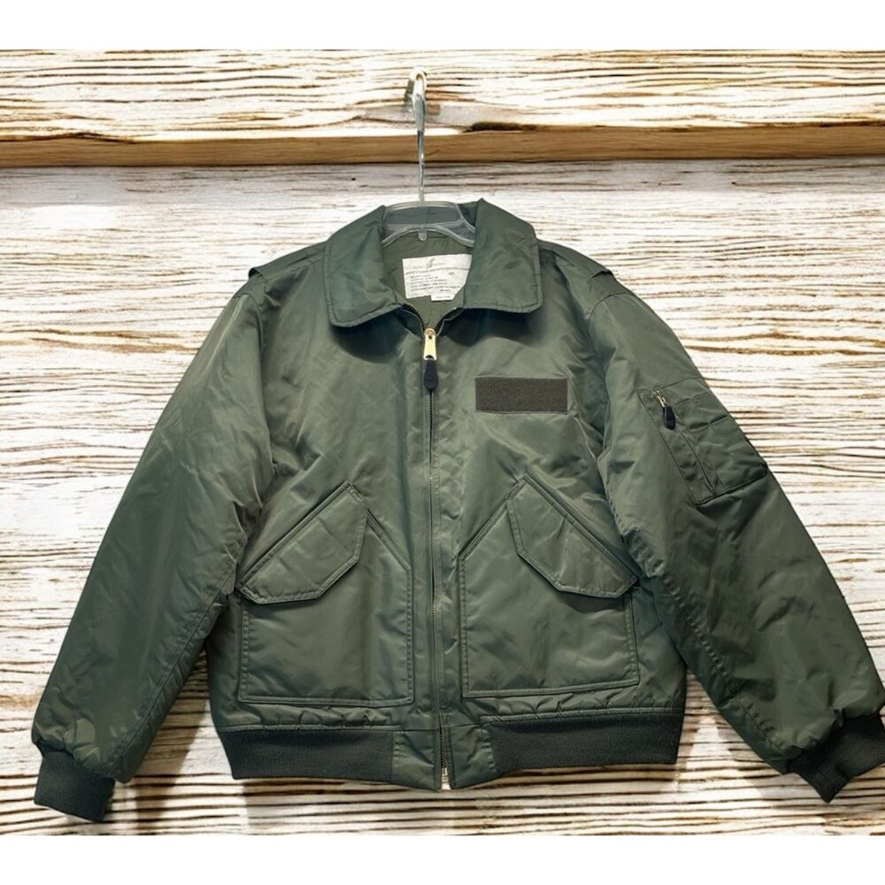VTG MA-1 Bomber Flight Jacket Mens Large USAF Air Force Nylon Green